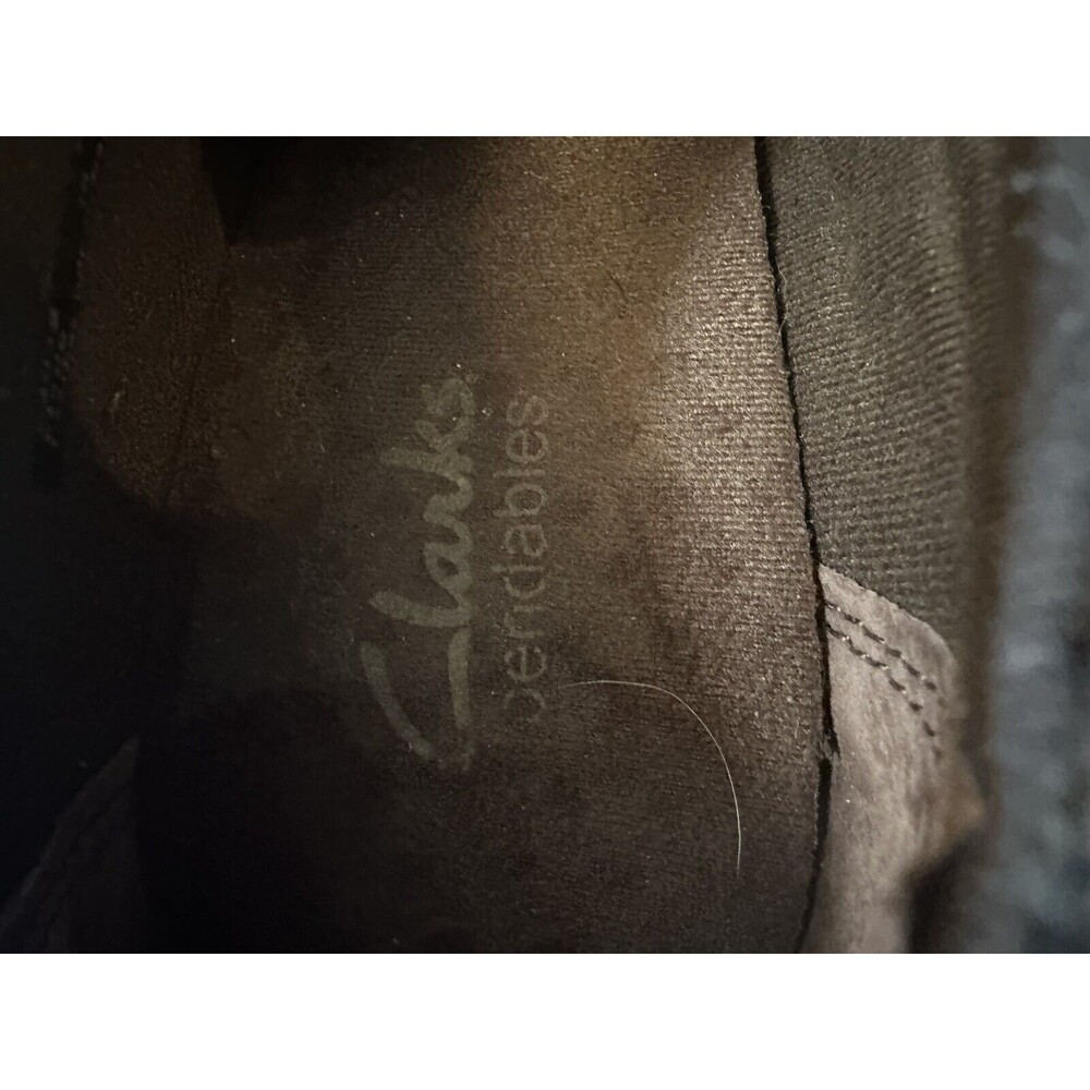 Clarks Bendables Woman Size 6.5 Bootie Slip On Leather Brown Block 2.5" Heel - Picture 6 of 7